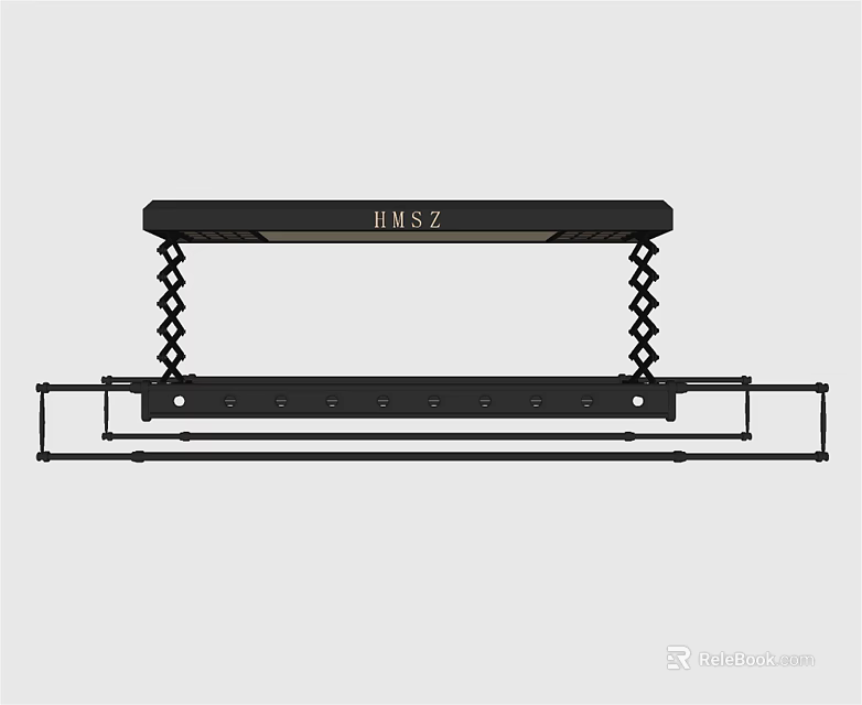 BINSZ Black Hanging Clothes Hanger With Chain Structure And Sturdy Design 3d model 