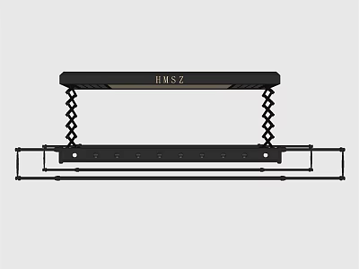 BINSZ Black Hanging Clothes Hanger With Chain Structure And Sturdy Design 3d model