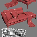 Modern Gray Three Seater Sofa With Decorative Pillows Cozy Blanket And Metal Legs