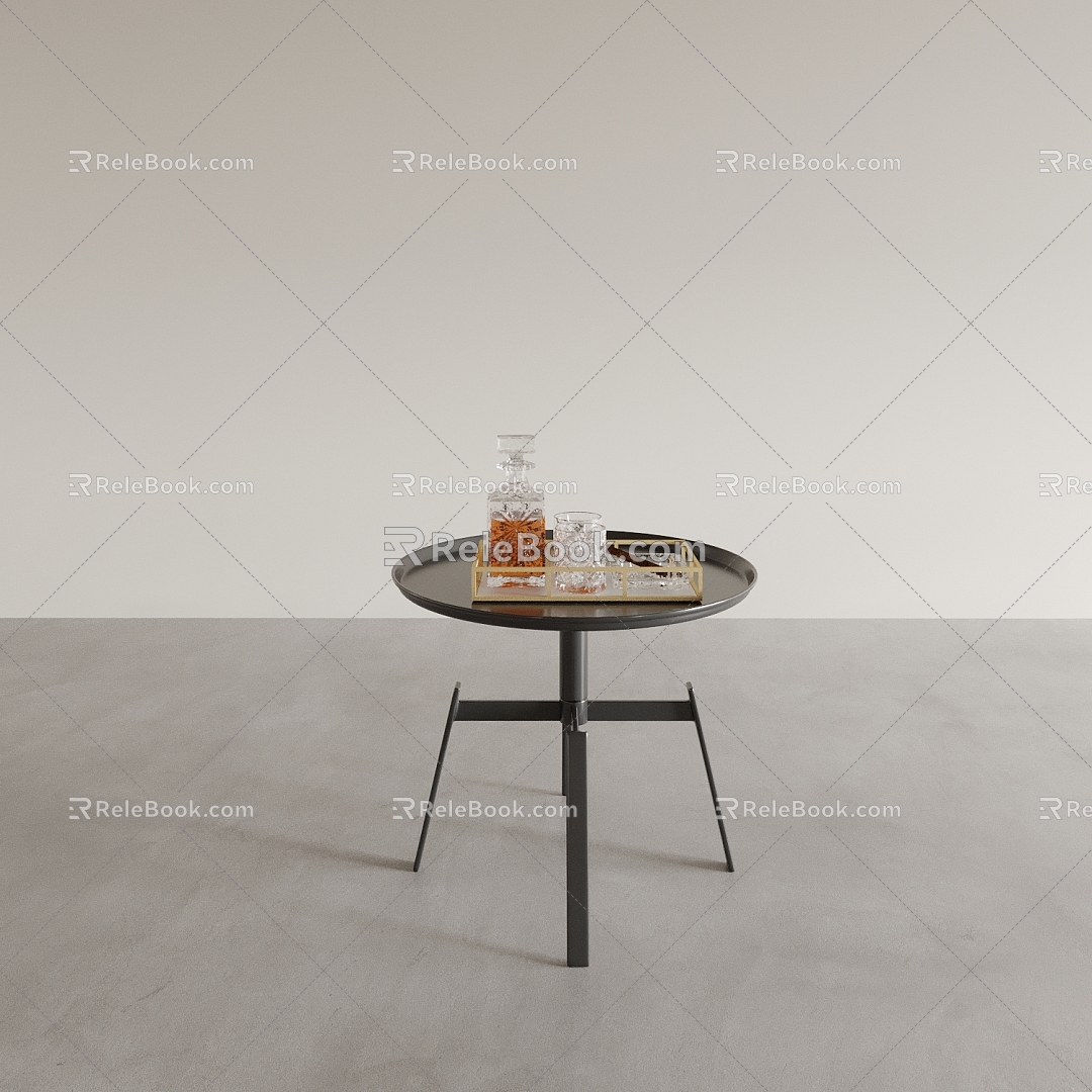 Coffee table side table round table low table corner table square table 3d model