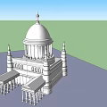 Ancient Architectural Design Featuring Dome Columns And Tall Ornate Towers