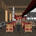 Modern Simple Restaurant Hong Kong Style Tea Restaurant 3d model