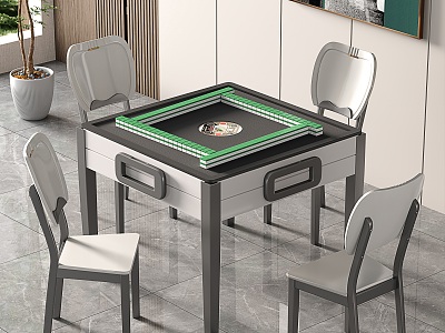 Modern Living Room Mahjong Table and Chair 3d model