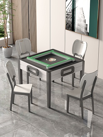 Modern Living Room Mahjong Table and Chair 3d model