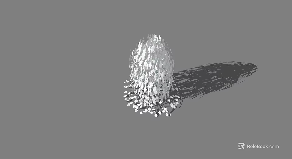 Modern Abstract Fountain With Silver Metallic Structure Geometric Base And Cast Shadow 3d model 