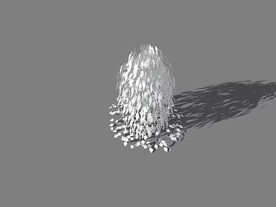 Modern Abstract Fountain With Silver Metallic Structure Geometric Base And Cast Shadow 3d model