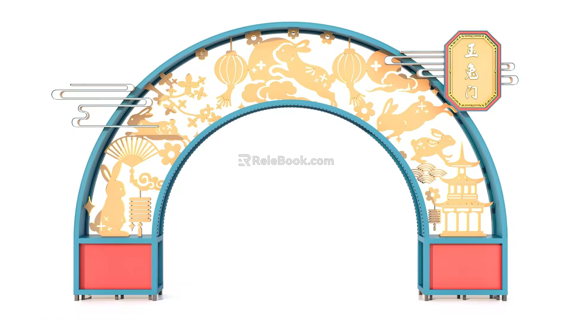 Jade Rabbit Gate Arch 3d model