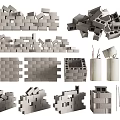 Various Types of Building Components Including Bricks Hollow Blocks and Reinforcements