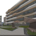 Modern School Campus With Multiple Teaching Buildings Green Landscaping And Sports Field