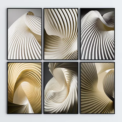 Modern abstract painting abstract porch decorative painting 3d model