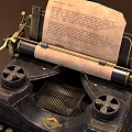 Vintage Office Appliance Antique Typewriter Featuring Paper Scroll And London Brand Design