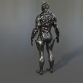 Smart Robot Humanoid With Silver Metallic Armor Helmet And Futuristic Design