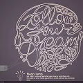 Creative Lighting Combination with Neon Lamp Follow your Dream Text and Decorative Illuminated Design
