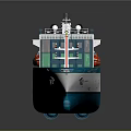 Container Ship With Stacked Containers Blue And White Hull For Cargo Transportation