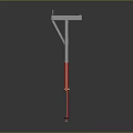 Industrial Mechanical Lifting Arm Equipment With Silver Frame Red Extension And End Hook