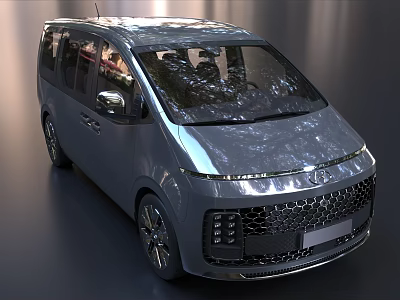 Modern Silver Minivan With Sleek Exterior Design Large Windows And Front Grille 3d model