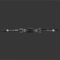 Crossed Fantasy Weapons With Black Pink Design Glowing Circular Elements And Sharp Blades