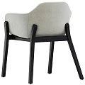 Modern Accent Chair Beige Fabric Upholstery With Armrests And Black Wooden Legs Contemporary Design