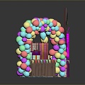 Wedding Environment Balloon Arch Wedding Door Wedding Arch Decorative Door Wedding Arch Wedding Door Arch 3d model