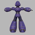 Blue Robot Action Figure Toy Model Front And Side View 3d model