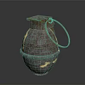 Rusty Metal Grenade Weapon With Pull Pin Military Design And Aged Appearance 3d model