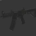 Modern Black Assault Rifle Featuring Tactical Rail Grip Magazine And Stock