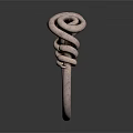 Artistic Metallic Sculptural Ring With Unique Coiled Twisted Top Design Elements
