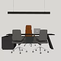 Modern manager office desk and chair desk 3d model