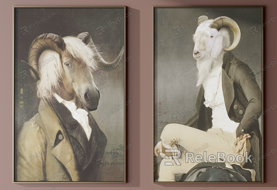 Jane European Animal Painting Decorative Painting Combination model