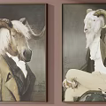 Animal Portrait Paintings In Classical Attire As Decorative Wall Art For Home