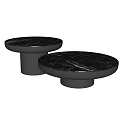 Modern Round Coffee Table With Sleek Marble Top And Black Base Design 3d model