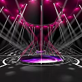 Colorful Stage Design Featuring Purple Pink Lighting Circular Structure And Illuminated Center