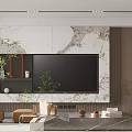 Modern Living And Dining Room With Sofa Coffee Table Green Plants And Wall Art