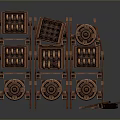 Modern Computer Cooling Components Featuring Multiple Gears Orange Glowing Tubes And Metal Frame