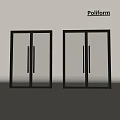 Poliform Double Glass Doors With Black Frame Modern Interior Design 3d model
