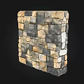 Building Exterior Wall With Natural Mixed Color Stone Blocks Texture Design