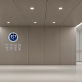 Modern Elevator Lobby Interior With 10F Sign Lighting And Panel Walls 3d model