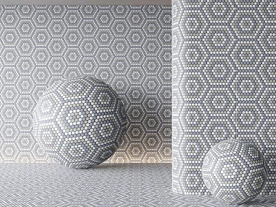 Wall Featuring Geometric Pattern And Spherical Decor 3d model