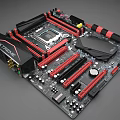 Computer Motherboard Asus Motherboard Chip Slot Memory Slot Graphics Card Slot Chip Graphics Circuit Board Capacitance Motherboard Capacitance CPU 3d model