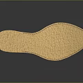 Beige Curved High Heel Shoe Sole Featuring Leather Texture And Red Stitching