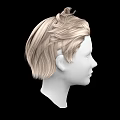 Game and Movie Character 3D Model With Blonde Short Hair And White Head