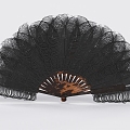 folding fan feather fan 3d model