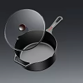 Heavy Duty Cast Iron Pan with Transparent Glass Lid and Sturdy Side Handles