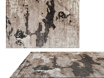 Artistic Square Rug With Abstract Dark And Light Pattern Modern Design 3d model