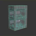 Modern Gray Multi Layer Storage Cabinet With Transparent Panels And Reflective Base