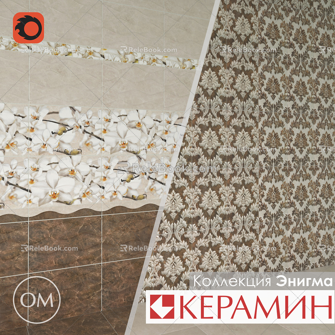 European-style wall tiles 3d model