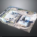 Industrial Factory Site Layout With Buildings Storage Tanks Pipes And Roadways