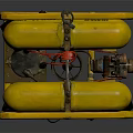 Professional Yellow Kobalt Gas Equipment With Cylindrical Tanks Metal Frame Valves And Pipes