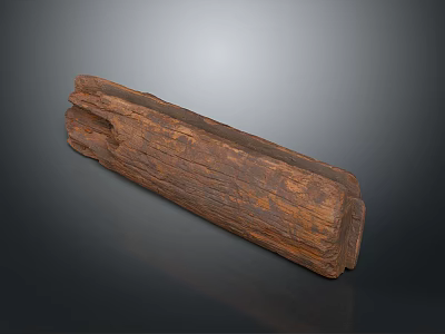 Rustic Solid Wood Log With Natural Weathered Surface And Textured Details 3d model