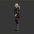 Animated Character Bald Head Bow Tie Purple Outfit Yellow Accents Mechanical Arms